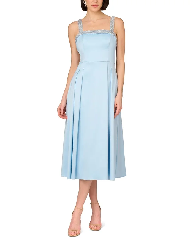 Aidan Mattox Stretch Mikado Midi Dress Stylish Satin Midi Dress