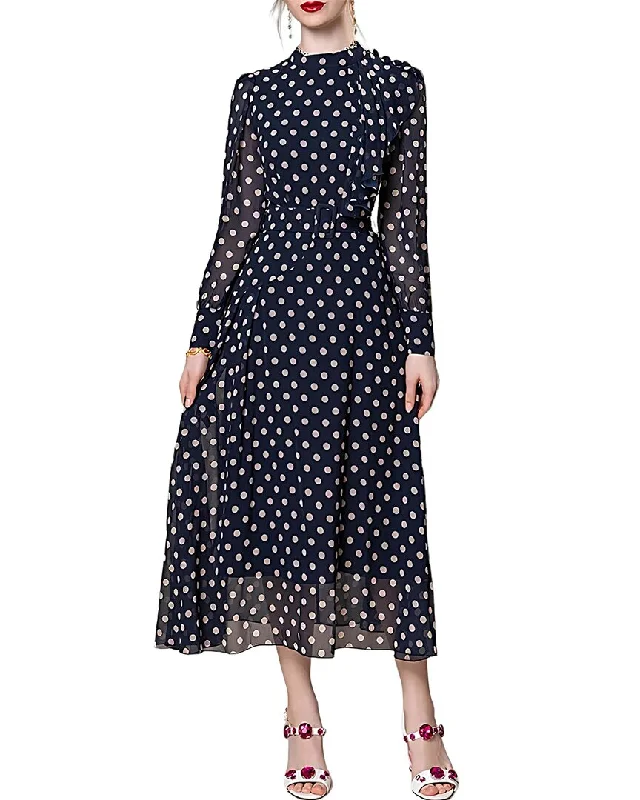 BURRYCO Midi Dress Stylish Midi Dress with Cuffs