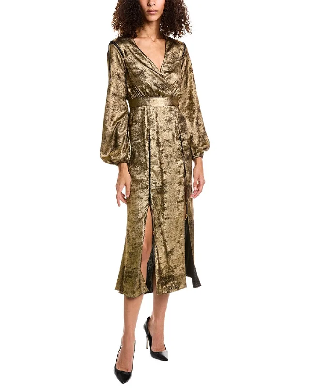 Roberto Cavalli Metallic Midi Dress Elegant Velvet Midi Dress