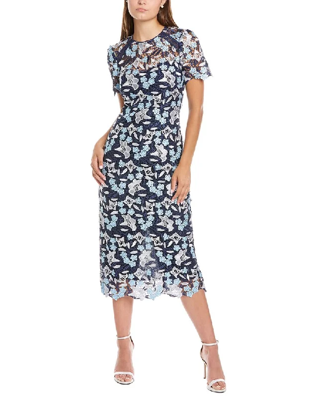 Shoshanna Kiriya Midi Dress Stylish Off-Shoulder Ruffle Dress