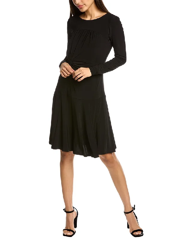 Taylor Twisted Midi Dress Elegant Pleated Sleeve Midi Dress