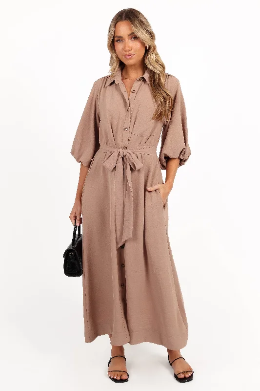 Zanita Midi Dress - Toast Stylish Satin Midi Dress