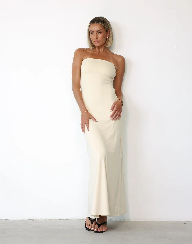 Ada Maxi Dress (Vanilla) Stylish Boho Chic Maxi Dress