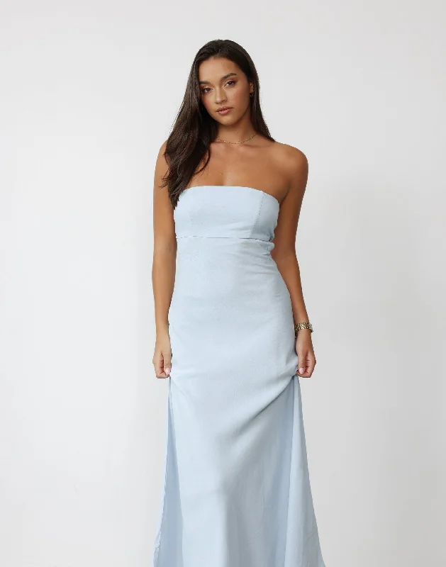 Annabelle Maxi Dress (Sky) Stylish Boho Maxi Dress