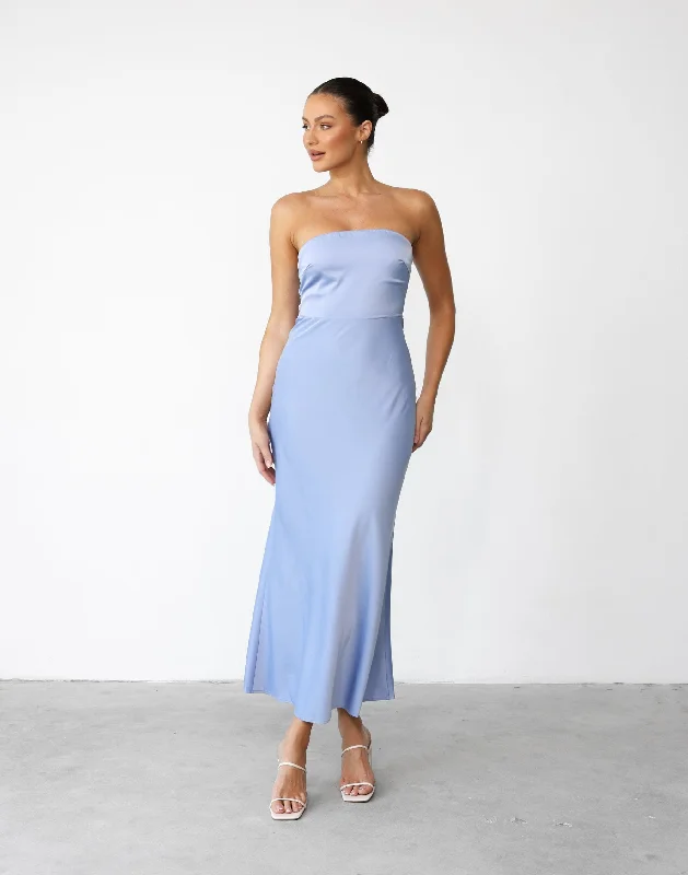 Cate Maxi Dress (Blue) Comfortable Flowy Maxi Dress