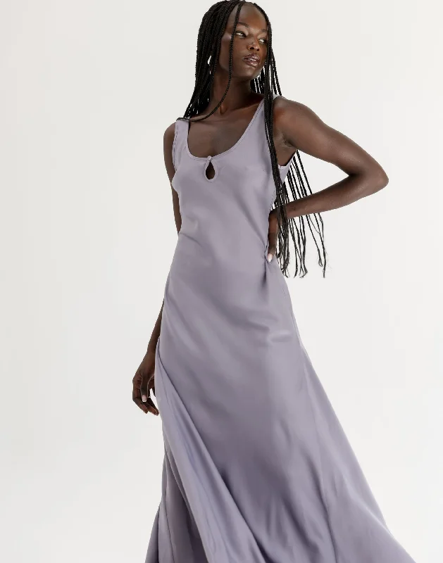 Charlotte Maxi Dress (Lavender) Trendy Button Front Maxi Dress