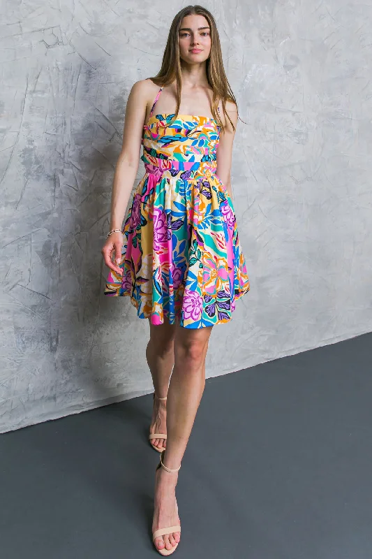 FOR NEXT TIME WOVEN MINI DRESS Classic Floral Print Mini Dress