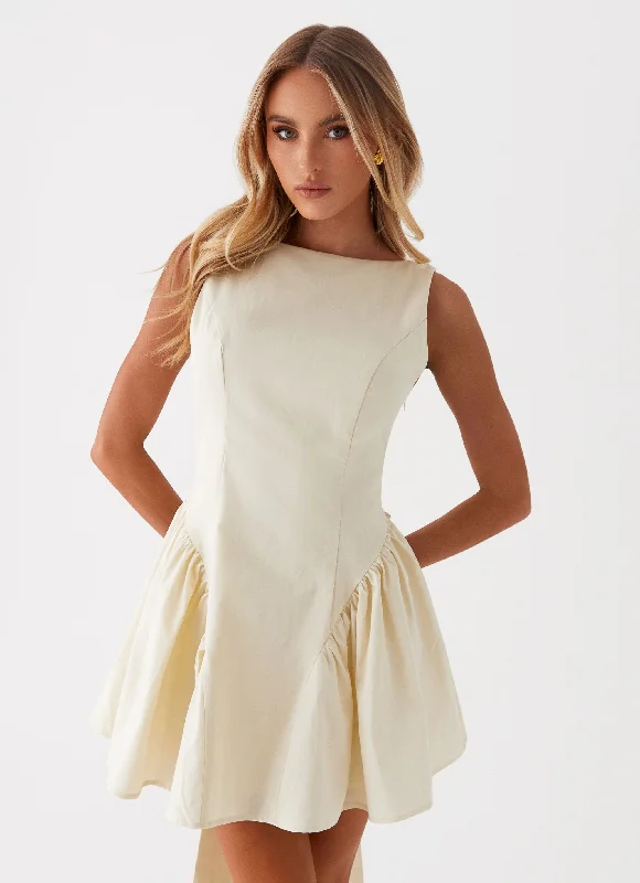 Invited Mini Dress - Ivory Chic Halter Mini Dress