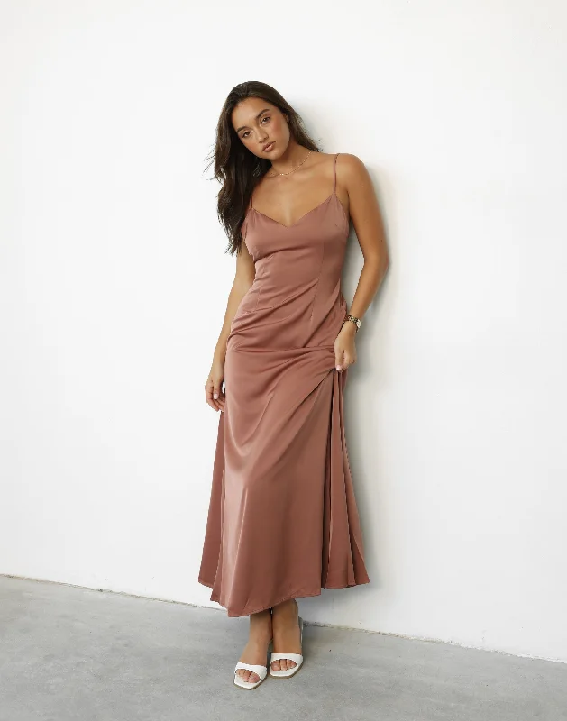 Isabella Maxi Dress (Dusty Rose) Casual Maxi Dress with Pockets