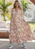 Jaase Berry Maxi Dress Chic Boho Print Maxi Dress