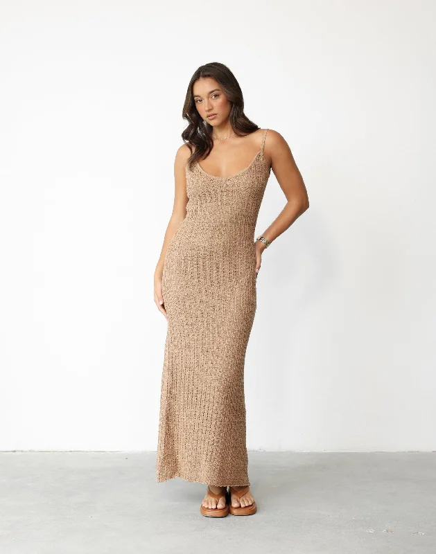 Janise Maxi Dress (Mocha) Stylish Empire Waist Maxi Dress