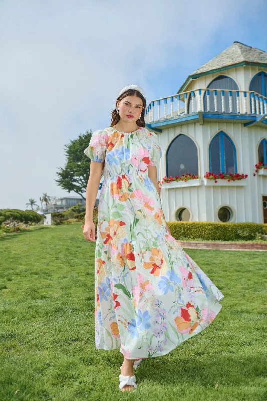 Juliet Floral Garden Becca Tiered Maxi Dress Stylish Maxi Dress with Frills