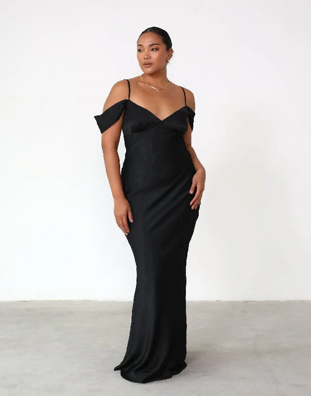 Lily Maxi Dress (Black) Classic Strapless Maxi Dress