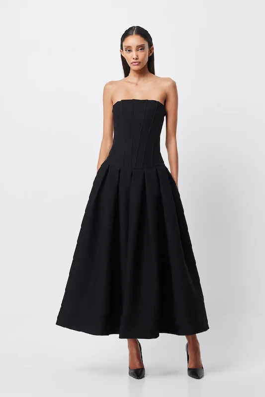 Enchant Maxi Dress Black Trendy Maxi Dress with Bow