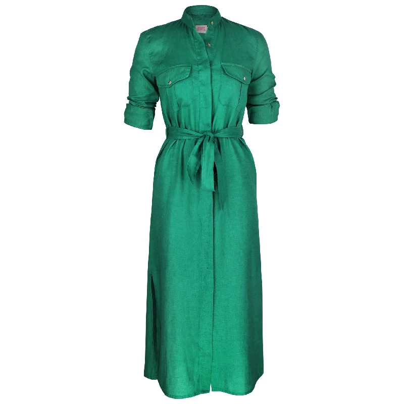 Nellie Safari Maxi Dress Evergreen Elegant Wraparound Maxi Dress