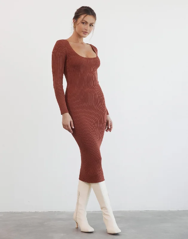 Pavel Maxi Dress (Rust) Comfortable Ruffle Maxi Dress