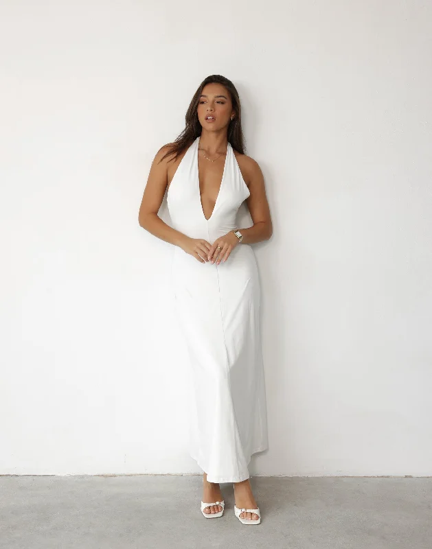 Victoria Maxi Dress (White) Chic Summer Maxi Dress