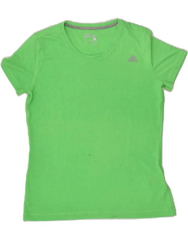 ADIDAS Womens T-Shirt Top UK 12 Medium Green Polyester Layered Multi-layer Single Layer