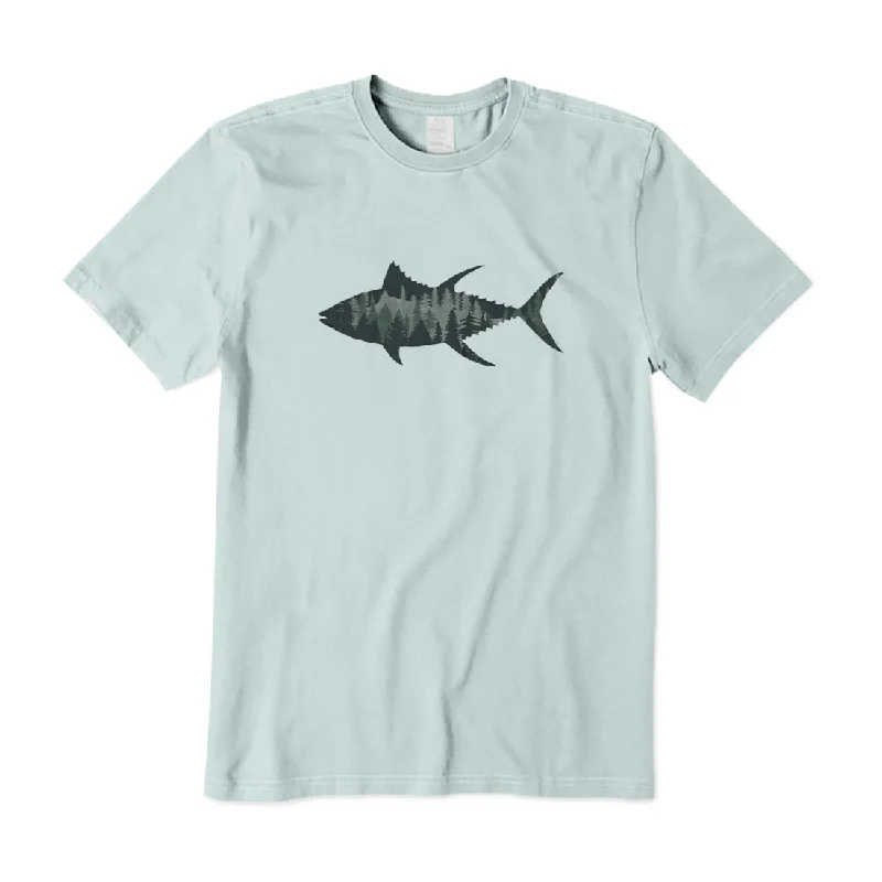 Fish Landscape T-Shirt Asymmetrical Pockets Print