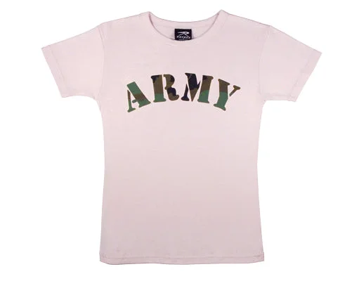 Girls Pink "ARMY" T-Shirt Cozy Warm Stylish