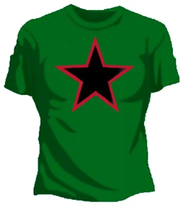 Girls Red Star T-Shirt Graphic Embroidered Appliqued