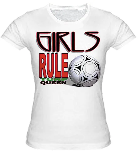 Girls Rule Turf Queen Girls T-Shirt Silk Blend Satin Velvet