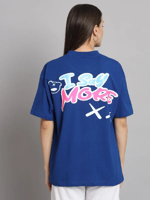 I SAY MORE Oversized T-shirt Silk Blend Satin Velvet