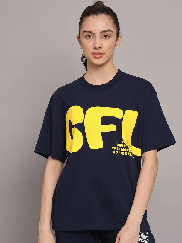 Big GFL Loose fit Navy T-shirt Modern Contemporary Chic