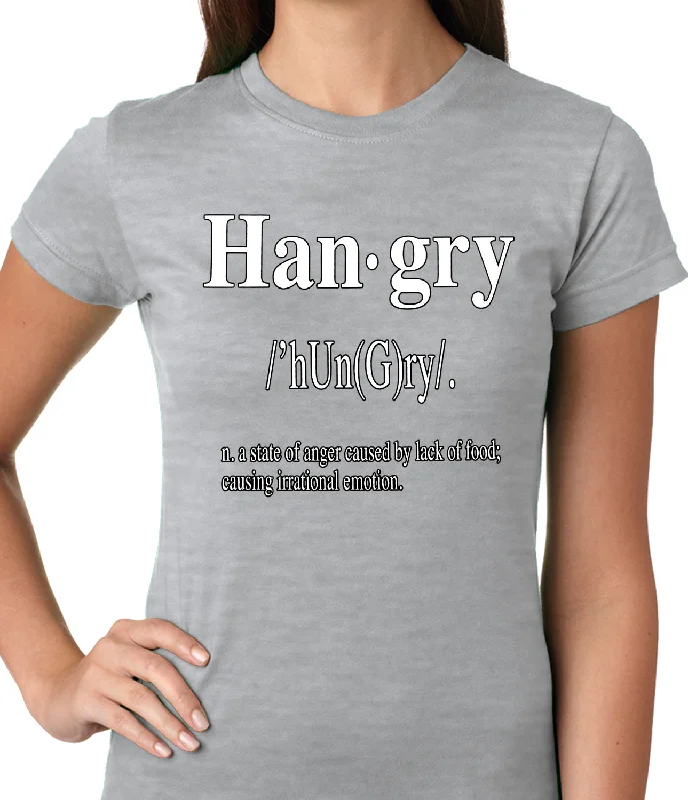 Hangry Definition Ladies T-shirt Print Jacquard Patchwork