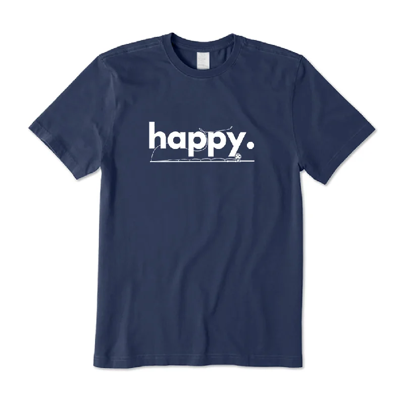 Happy with Fishing Rod T-Shirt Lace Blend Ribbed Blend Corduroy Blend