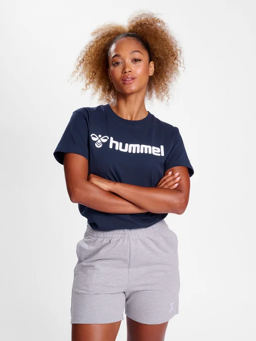 Hummel Women's Go 2.0 Logo Short Sleeve T-Shirt Satin Blend Silk Blend Wool Blend