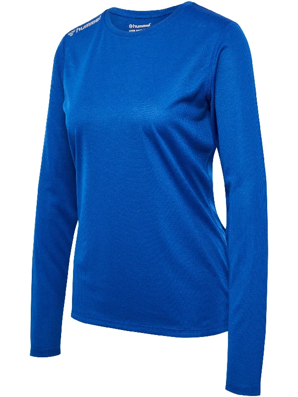 Hummel Women's Run Jersey Long Sleeve Tee Notch Collar Peter Pan Collar Cowl Neck