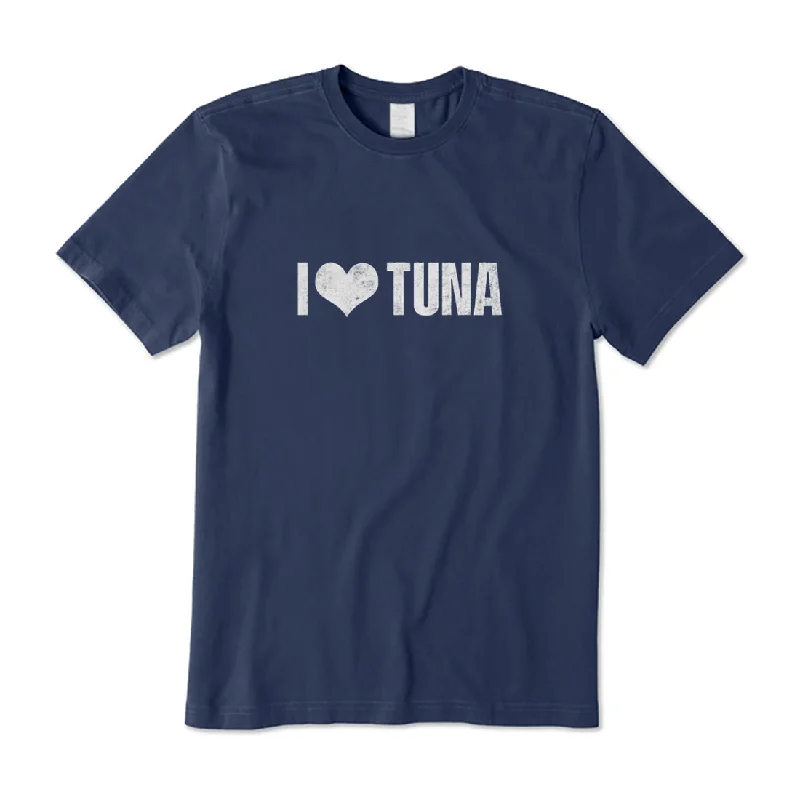 I Love Tuna T-Shirt Real Fur Shearling Chenille