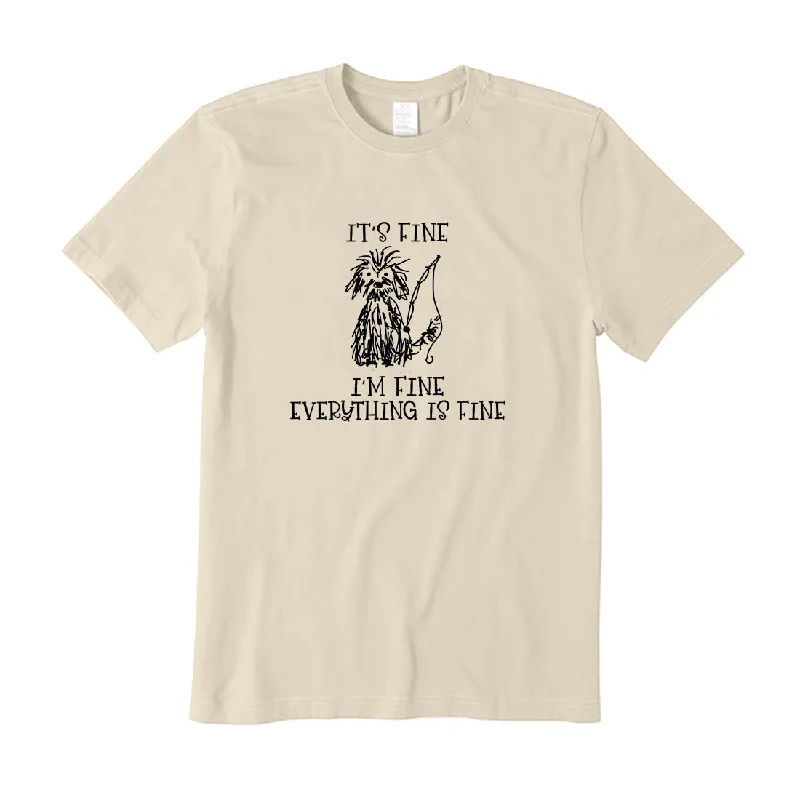 It's Fine Everything Is Fine T-Shirt Lace Blend Ribbed Blend Corduroy Blend