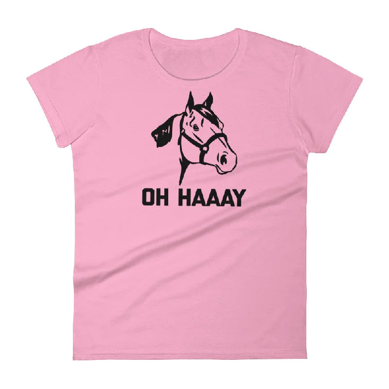 Oh Haaay T-Shirt (Womens) Embroidered Appliqued Beaded