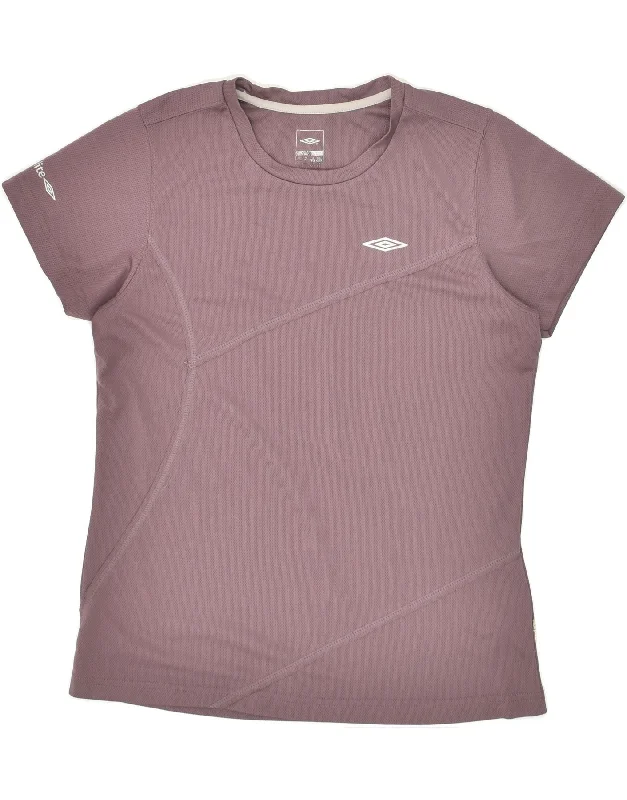 UMBRO Womens T-Shirt Top UK 16 Large Purple Polyester Oversized T-Shirt Spandex breathable