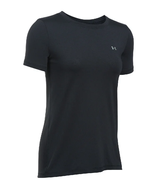 UNDER ARMOUR HEATGEAR ARMOUR WOMEN'S T-SHIRT BLACK Front Pockets Side Pockets Patch Pockets