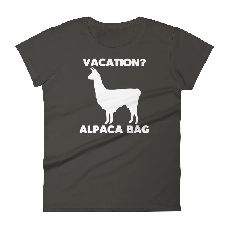 Vacation? Alpaca Bag T-Shirt (Womens) Satin Fabric Silk Fabric Chiffon Fabric