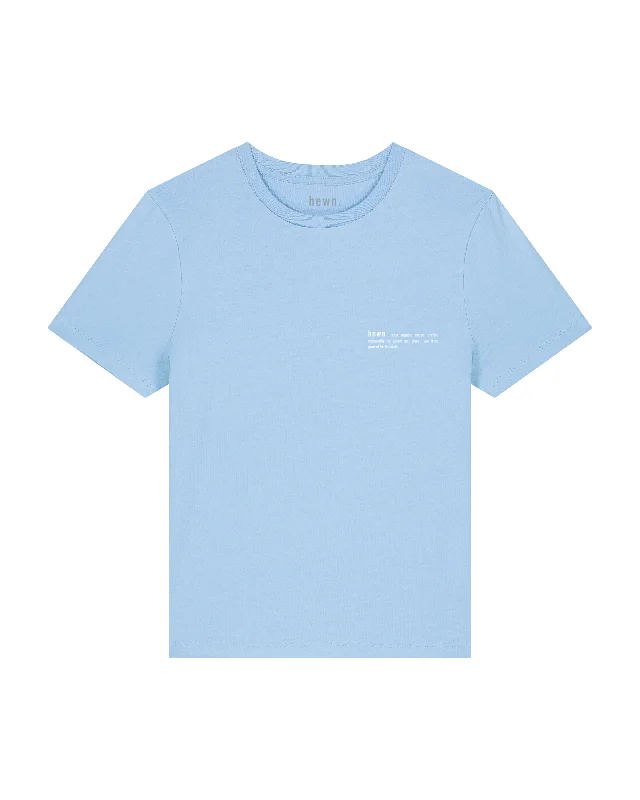 Womens Organic Fitted T-shirt in Sky Blue Boxy Fit Fitted Loose