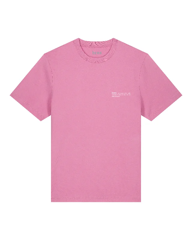 Womens Organic Relaxed-Fit T-shirt in Azalea Pink Knit Fabric Woven Fabric Fleece Fabric