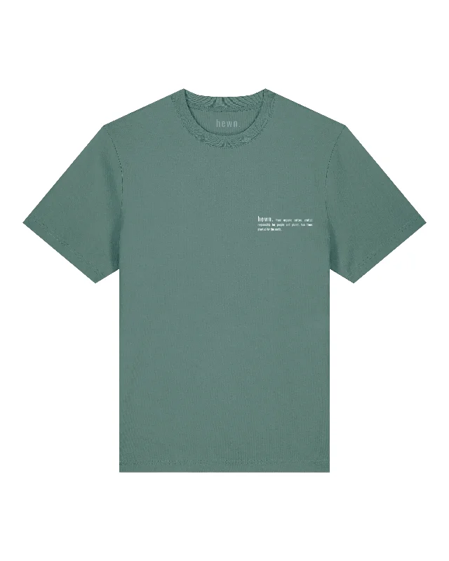 Womens Organic Relaxed-Fit T-shirt in Eucalyptus Green V-Neck T-Shirt Long Sleeve Cotton