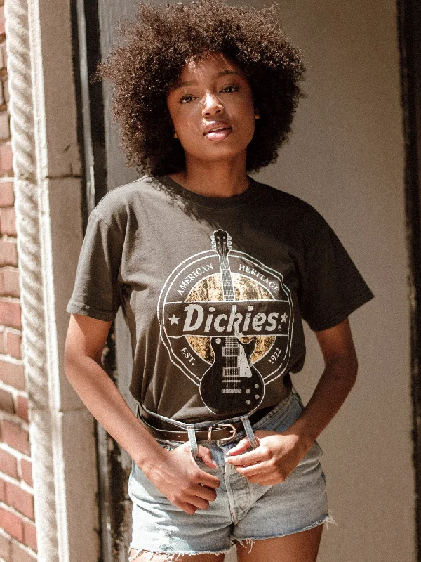 DICKIES QUITAR SCREEN OVER SIZED SHORT SLEEVE T-SHIRT  - CLEARANCE Mesh Canvas Denim