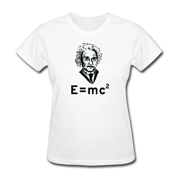 "Albert Einstein: E=mc²" - Women's T-Shirt Faux Fur Fabric Real Fur Fabric Shearling Fabric