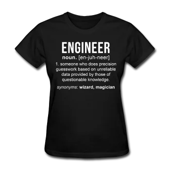 "Engineer" (white) - Women's T-Shirt Cotton Fabric Linen Fabric Terry Fabric