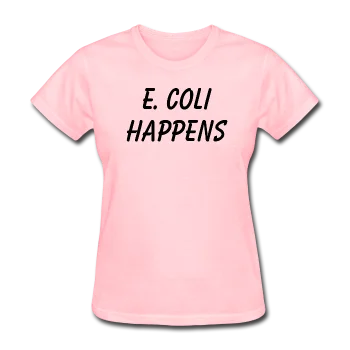 "E. Coli Happens" (black) - Women's T-Shirt Graphic T-Shirt Round Neck Polyester