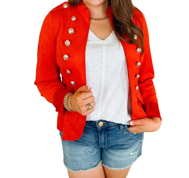 Clementine Jacket In Orange Hoodie Zip-Up Jacket Button-Up Jacket