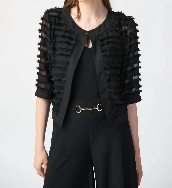 Evening Jacket In Black Chenille Jacket Brocade Jacket Lace Jacket