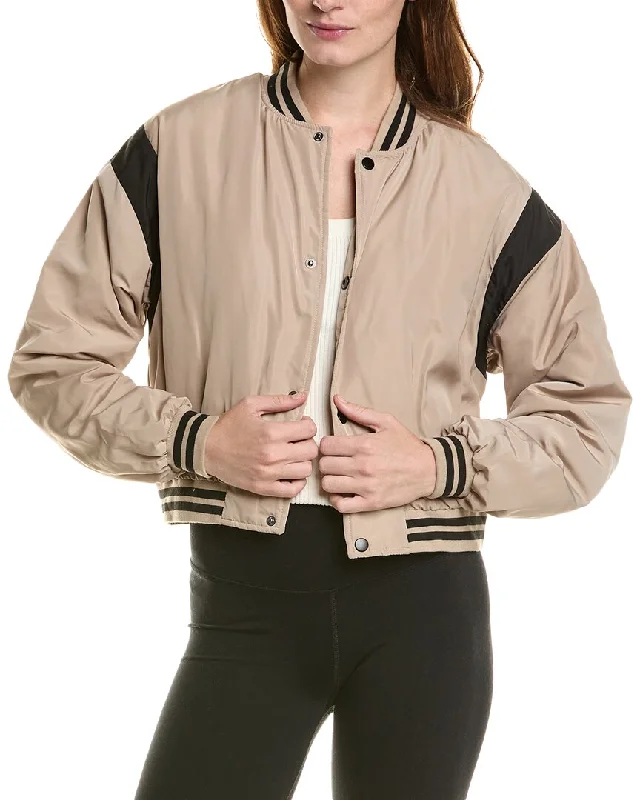 IVL Collective Cropped Varsity Bomber Jacket Ribbed Jacket Pleated Jacket Ruffled Jacket