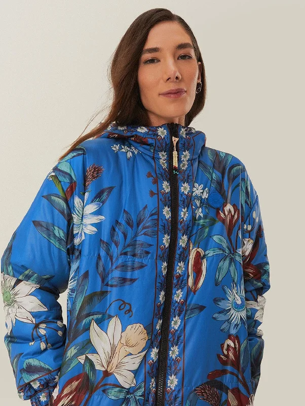 Reversible Puffer Jacket in Cashew Mandala Jacket Blazer Coat