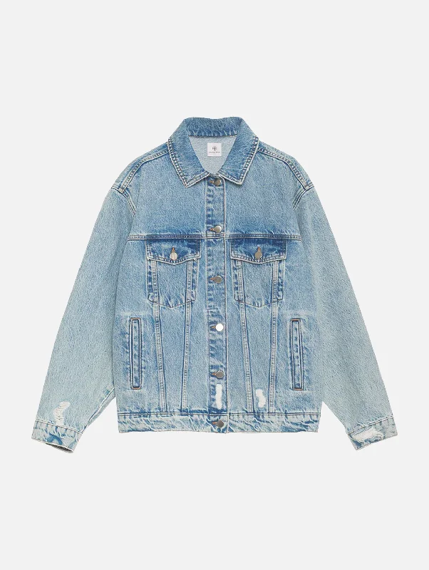 Rory Denim Jacket in Vintage Blue Denim Jacket Leather Jacket Suede Jacket